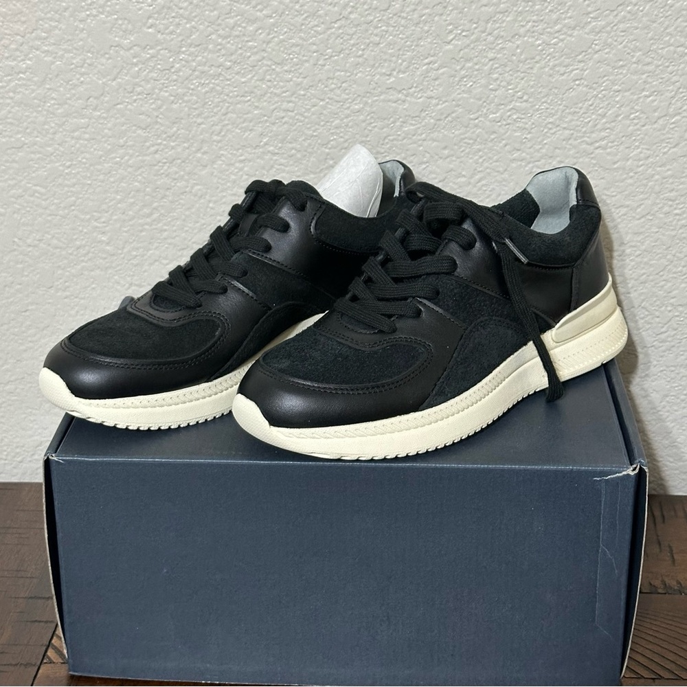 Everlane Black Suede Leather Trainer Sneakers, Women Size 8 or Men Size 6